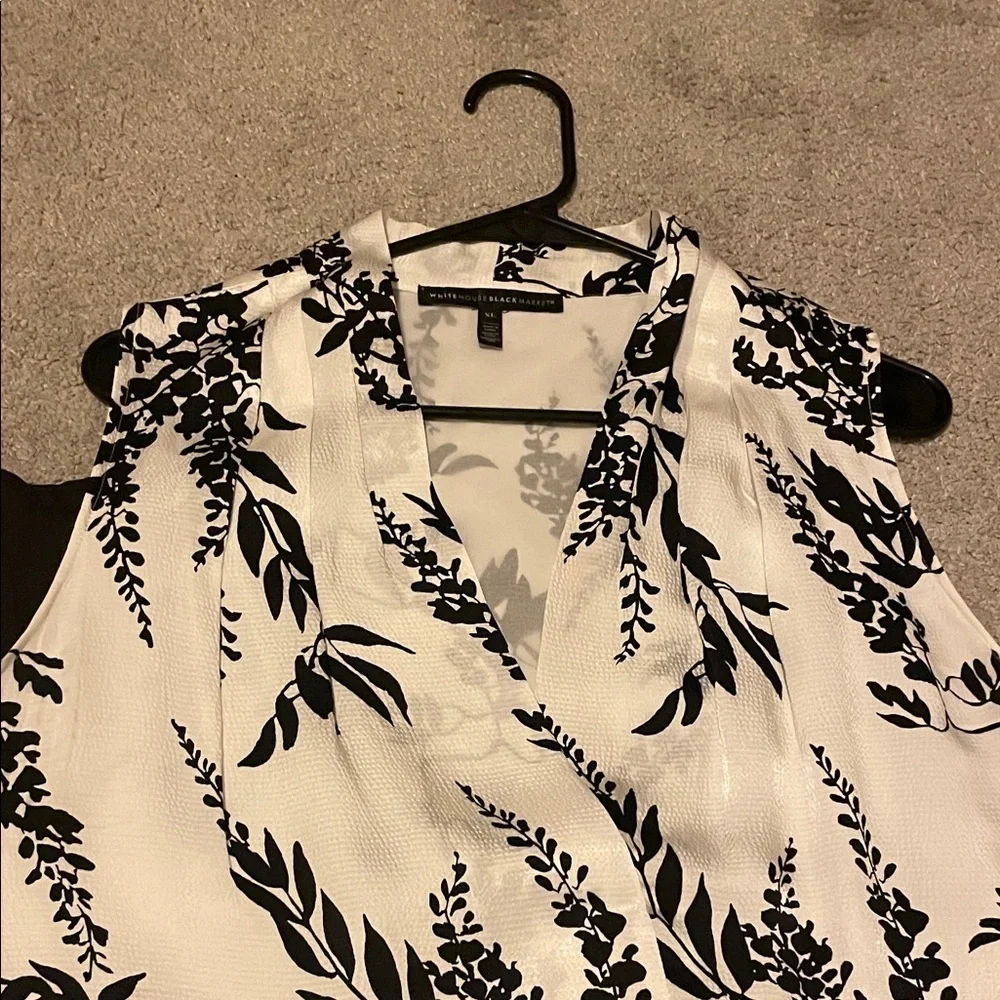 White House Black Market Women's Blouses - White and Black - Picture 5 of 12